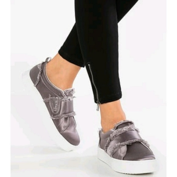 Sam Edelman Shoes - Sam Edelman Levine frayed satin slip-on sneakers